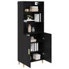 vidaXL Highboard Black Oak 69.5 x 32.5 x 180 cm Engineered Wood