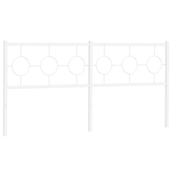 vidaXL Metal Headboard White 180 cm