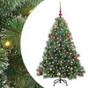 vidaXL Artificial Christmas Tree with 150 LEDs Green 150 cm PE and PVC