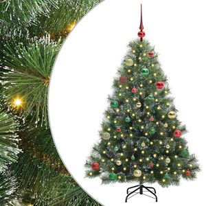 vidaXL Artificial Christmas Tree with 150 LEDs Green 150 cm PE and PVC