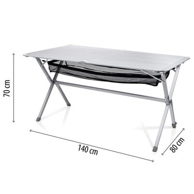 Campart Travel Camping Roll-Up Table Michigan Aluminum 140x80x70 cm