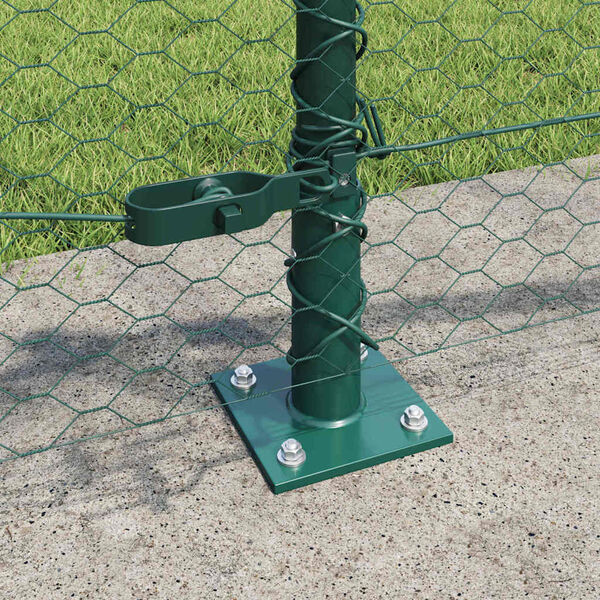 vidaXL Fence Post Green 25 x 0.5 m (25 mm mesh) Steel