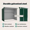 vidaXL Wall-mounted Garden Shed Green 118x194x178 cm Galvanised Steel