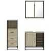 vidaXL 3 Piece Bathroom Furniture Set Sonoma Oak Engineered Wood