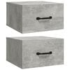 vidaXL Wall-mounted Bedside Cabinets 2 pcs Concrete Grey 35x35x20 cm