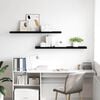 vidaXL Floating Wall Shelves 2 pcs Black 120x23.5x3.8 cm MDF
