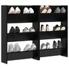 vidaXL Shoe Cabinet 2 pcs Black Oak 60 x 18 x 90 cm Engineered Wood