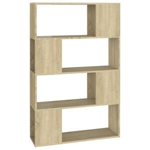 vidaXL Book Cabinet Room Divider Sonoma Oak 80x24x124.5 cm Engineered Wood