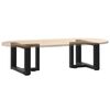 vidaXL Coffee Table Legs T-Shaped 2 pcs Black 50x25x(30-31) cm Steel