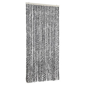 vidaXL Fly Curtain Grey and Black and White 90x220 cm Chenille
