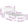 vidaXL Bed frame Brown and dark grey 90 x 190 cm Solid pine wood
