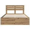 vidaXL Bed Frame Artisian Oak 150 x 200 cm Solid Pine Wood