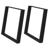 vidaXL Dining Table Legs U-Shaped 2 pcs Black 90x(72-73) cm Steel