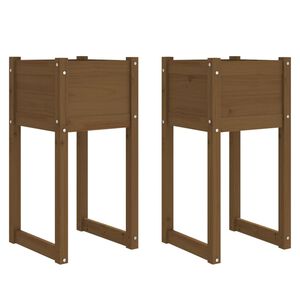 vidaXL Planters 2 pcs Honey Brown 40x40x81 cm Solid Wood Pine