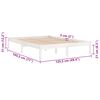 vidaXL Bed Frame without Mattress White Solid Wood Small Double