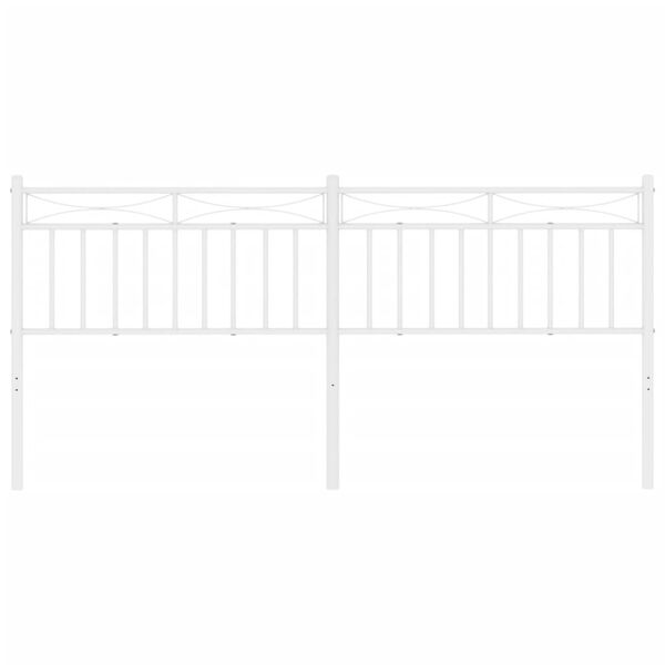 vidaXL Metal Replace Headboard White 200 cm