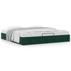 vidaXL Ottoman Bed Frame No Mattress Dark Green 200x200 cm Velvet