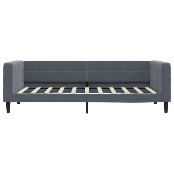 vidaXL Daybed with Mattress Dark Grey 90x190 cm Velvet
