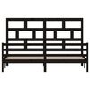 vidaXL Bed Frame without Mattress Black Solid Wood 200x200 cm (810454+814218)