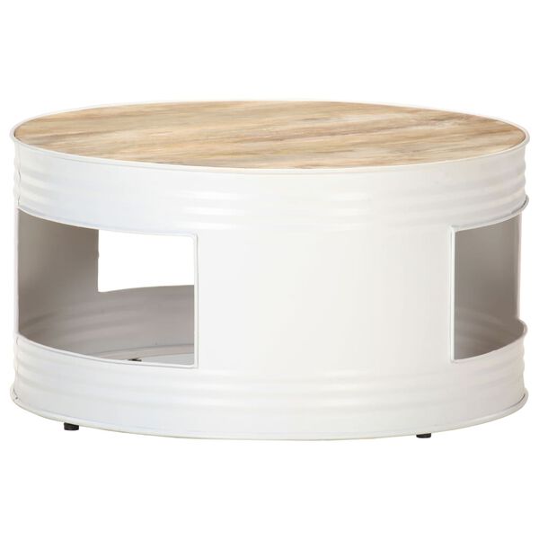 vidaXL Coffee Table White 68x68x36 cm Solid Mango Wood