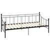 vidaXL DayBed Frame without Mattress Black Metal 90x200 cm