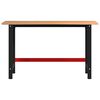 vidaXL Workbench Dark Brown 140x60x81.5 cm Solid Wood Oak