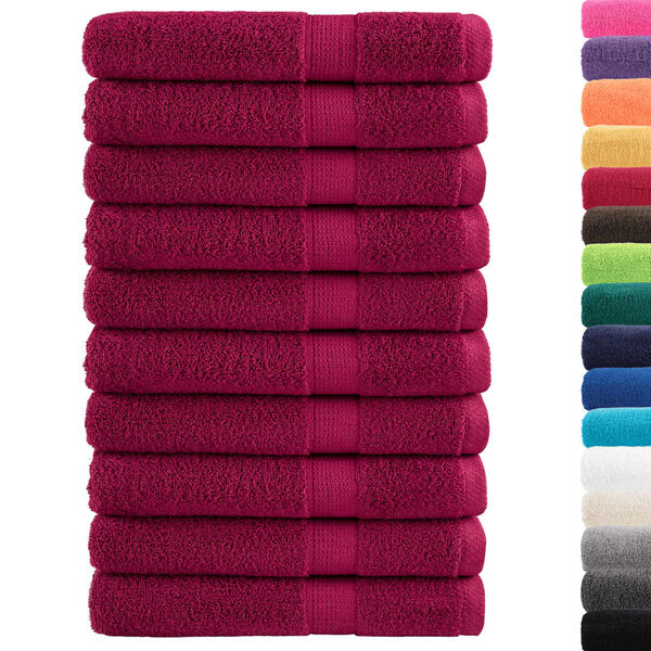vidaXL Premium Towels "SOLUND" 10 pcs Bordeaux 100x200 cm 600 gsm