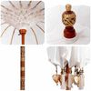 vidaXL Balinese Parasol with Base 260 210-220 cm