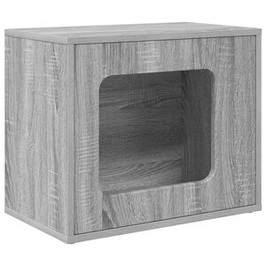 vidaXL Cat House Grey Sonoma 51 x 30 x 42.5 cm Engineered Wood