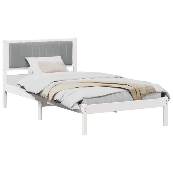 vidaXL Bed Frame with Upholstered Headboard Light Grey 100 x 200 cm