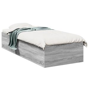 vidaXL Bed Frame without Mattress Grey Sonoma 75x190cm Engineered Wood