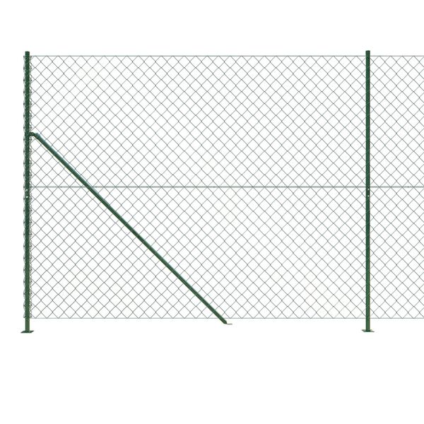 vidaXL Chain Link Fence with Flange Green 1.8x10 m