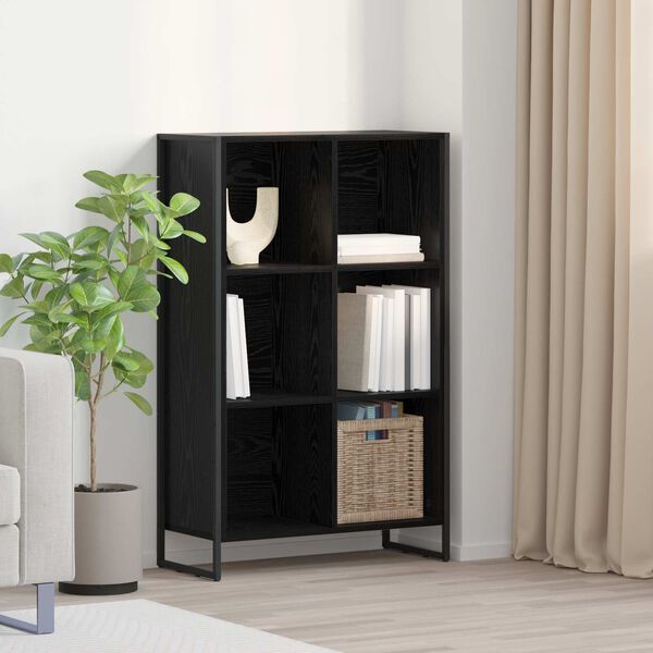 vidaXL Book Cabinet Black Oak 99.5 x 30 x 108.5 cm Engineered Wood