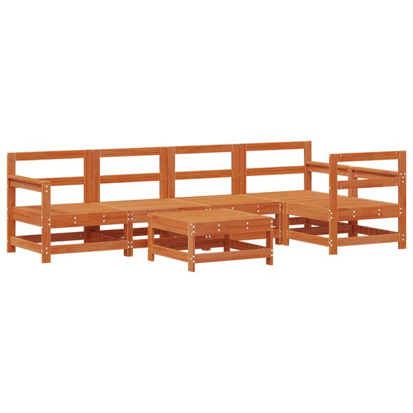 vidaXL Garden Lounge Set 6 pcs Wax Brown Solid Pine Wood