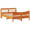 vidaXL Bed Frame with Headboard Wax Brown 120x200 cm Solid Wood Pine