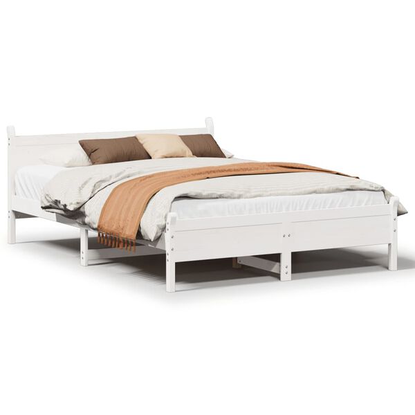 vidaXL Bed Frame without Mattress White 140x200 cm Solid Wood Pine