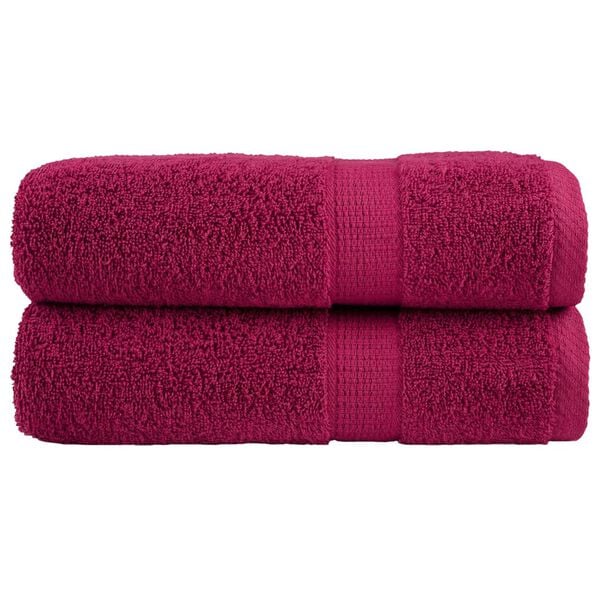 vidaXL Premium Hand Towels "SOLUND" 2 pcs Bordeaux 50x100 cm 600 gsm