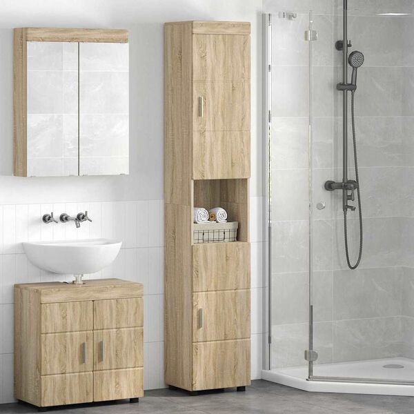 vidaXL Bathroom Cabinet Set TULUM Sonoma Oak 37 x 31.5 x 203 cm