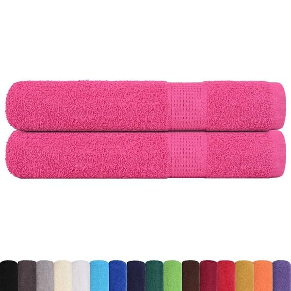 vidaXL Towels "FROGN" 2 pcs Pink 100x200 cm 360 gsm