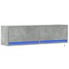 vidaXL TV Wall Cabinet with LED Lights Concrete Grey 140x31x38 cm