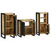 vidaXL Bathroom Furniture Set 3 pcs Brown and Black Solid Mango Wood