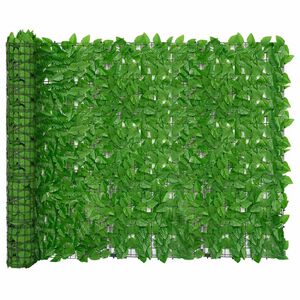 vidaXL Balcony Screen with Green Leaves 300x150 cm