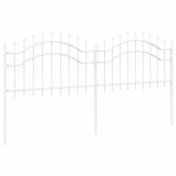 vidaXL Garden Fence White 115 cm Powder-coated steel