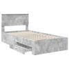 vidaXL Bed Frame Concrete Grey 100 x 200 cm Engineered Wood