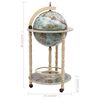 vidaXL Globe Bar Wine Stand Eucalyptus Wood Blue