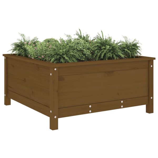 vidaXL Garden Planter Honey Brown 82.5x82.5x39 cm Solid Wood Pine