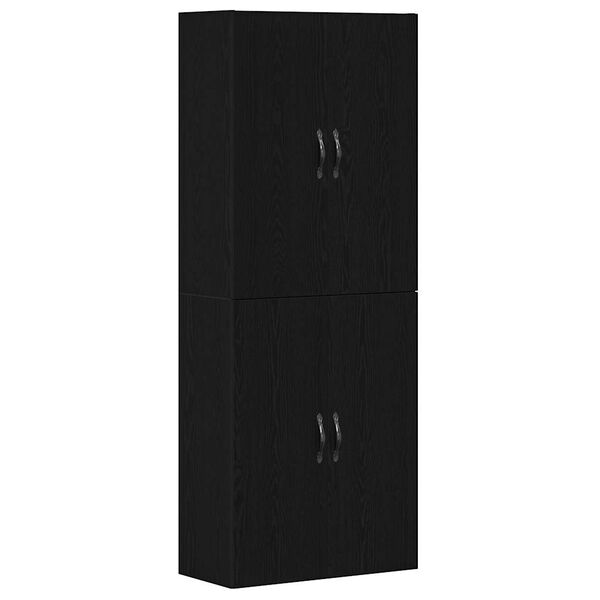 vidaXL Wall-Mounted Cabinet 2 pcs Black Oak 69.5 x 34 x 90 cm