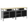 vidaXL Work Bench Set with Drawer 2 pcs Black 200 x 55 x 85 cm Steel