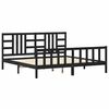 vidaXL Bed Frame without Mattress Black 200x200 cm Solid Wood Pine
