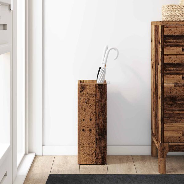vidaXL Umbrella Stand Old Wood 20 x 20 x 55.5 cm Engineered Wood